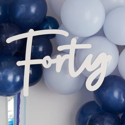 40 White Balloon Arch Sign