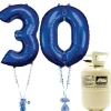 Age 30 Blue Foil Kit With Helium, Ribbon And Weights