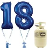 Age 18 Blue Foil Kit With Helium, Ribbon And Weights