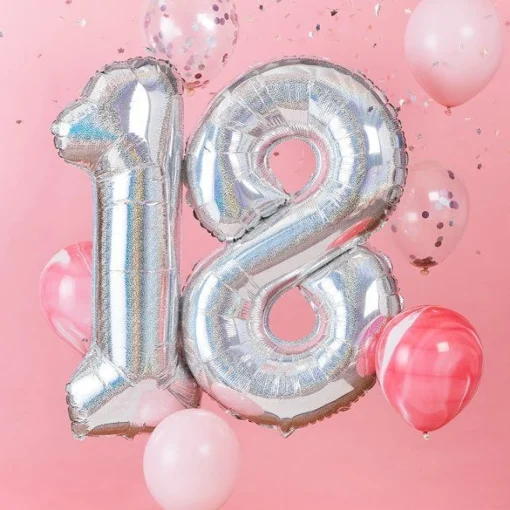 Age 18 Iridescent Balloon Kit (Foil Balloons)