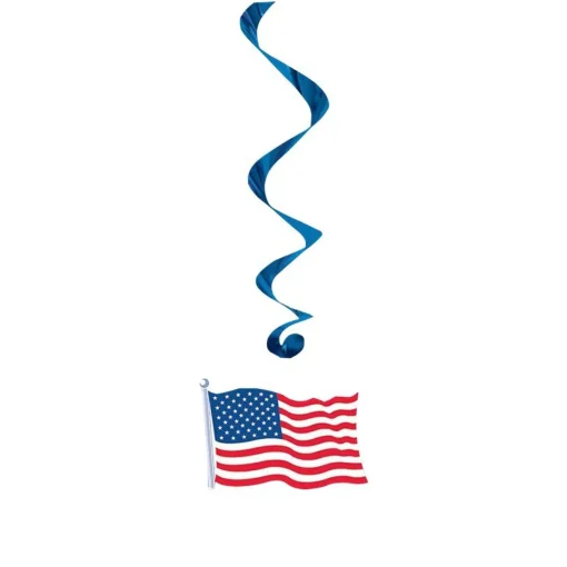 American Flag Hanging Swirl - 4Th July Decoration (5Pk)