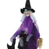 Animated Witch On A Broom - 90Cm