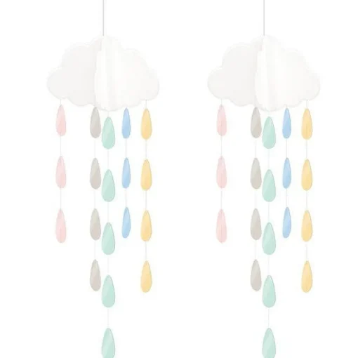 Baby Wishes Hanging Clouds & Droplets (2Pk)