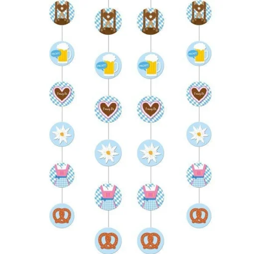 Bavarian Hanging String Decorations - 1.3M (4Pk)
