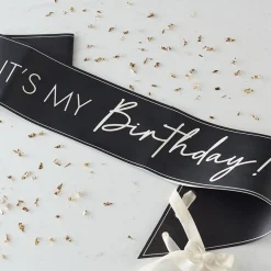 Black And Nude 'It's My Birthday' Sash