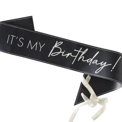 Black And Nude 'It's My Birthday' Sash
