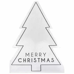 Black And White Merry Christmas Paper Napkins (16Pk)