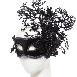 Black Floral Masquerade Mask