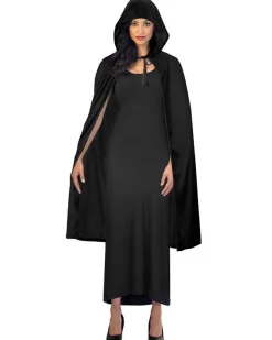 Black Hooded Cape - Adult Costume