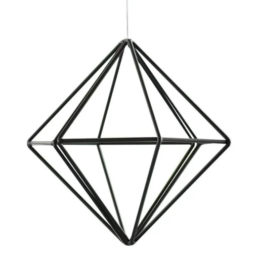 Black Metal Geometric Hanging Decoration - 15Cm