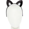Black Sequin Cat Ears Headband