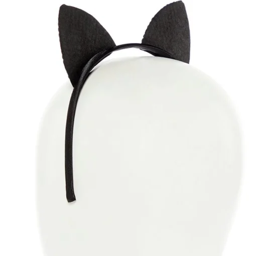 Black Sequin Cat Ears Headband