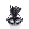 Black Velvet Masquerade Mask With Feathers