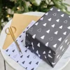 Black, White & Kraft Christmas Tree Print Wrapping Paper (3Pk)