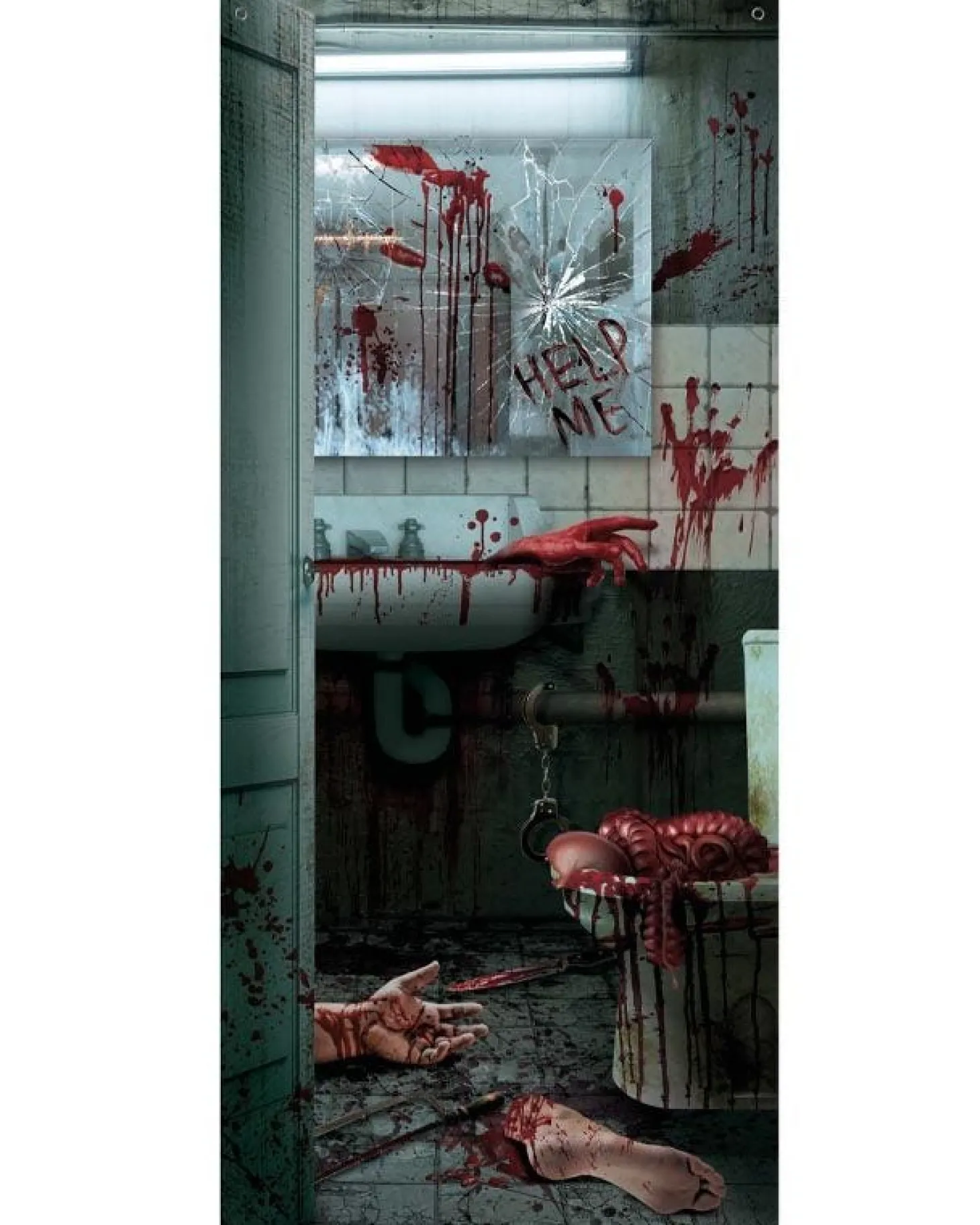 Bloody Bathroom Door Scene