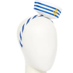 Blue & White Mini Sailor Hat Headband