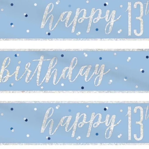 Blue 'Happy 13Th Birthday' Plastic Banner - 2.75M