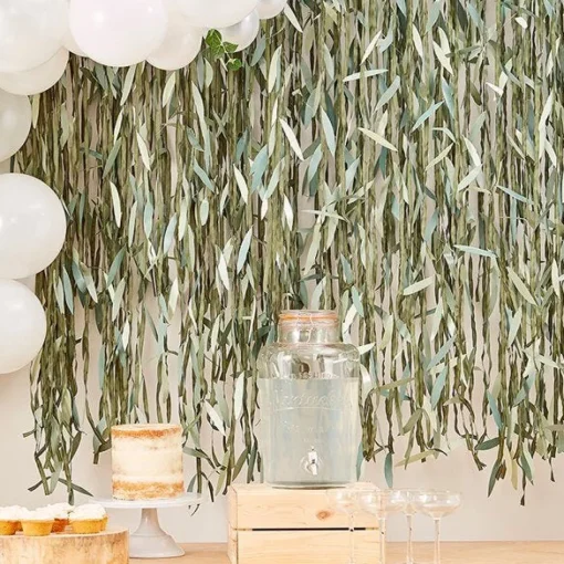 Botanical Baby Green Leaf Backdrop