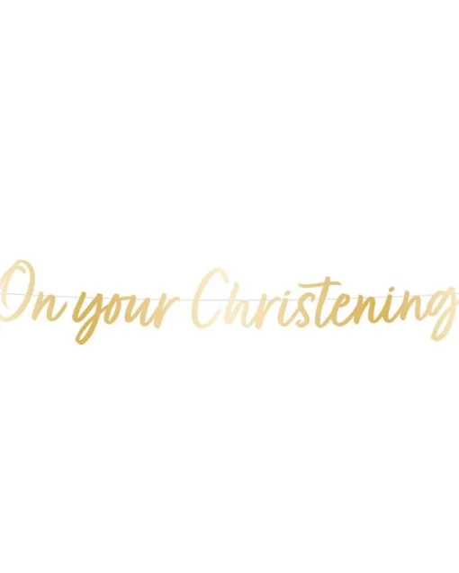 Botanical Celebration 'On Your Christening' Paper Banner - 1.6M