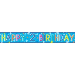 Boys 2Nd Birthday Paper Banners - 1M (3Pk)