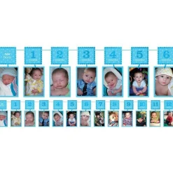 Boy's 1St Birthday Blue Glitter Garland Photo Holder - 3.7M