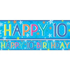 Boys 10Th Birthday Paper Banners - 1M (3Pk)