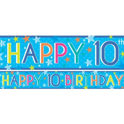 Boys 10Th Birthday Paper Banners - 1M (3Pk)