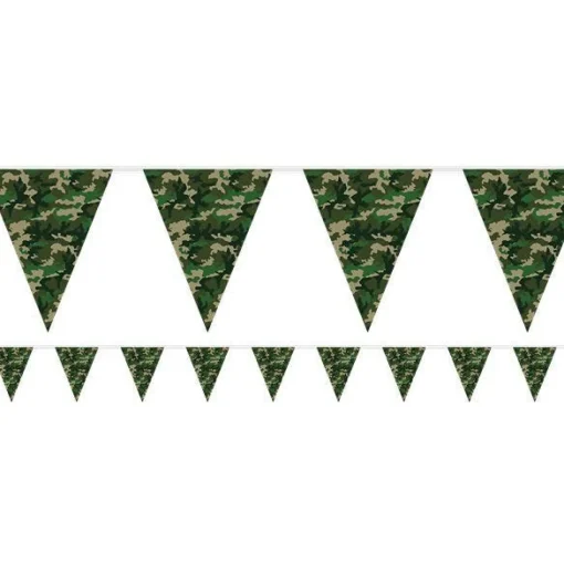 Camouflage Print Plastic Bunting - 3.7M