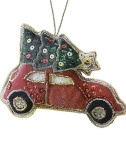 Car Tree Velvet Embroidered Decoration
