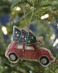 Car Tree Velvet Embroidered Decoration