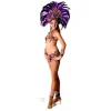Carnival Purple Peacock Babe Cardboard Cutout - 194Cm X 59Cm