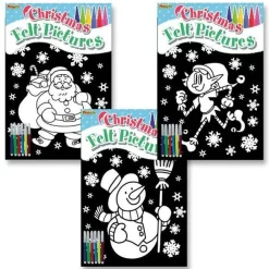 Christmas Colour-In Felt Pictures