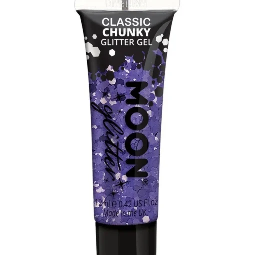 Chunky Glitter Body Gel - Purple 12Ml