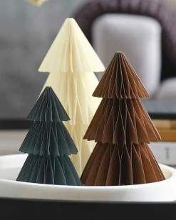 Cosy Copper Honeycomb Trees Paper Decorations (3Pk)