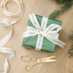 Cream Merry Christmas Ribbon - 5M
