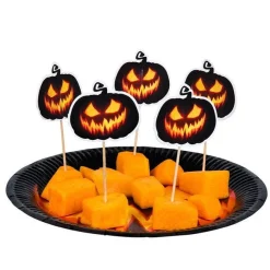 Creepy Pumpkin Cocktail Picks (12Pk)