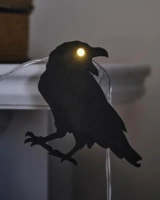 Crow Led Wooden Bunting