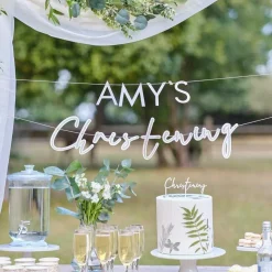 Customisable Christening Paper Banner - 1.5M