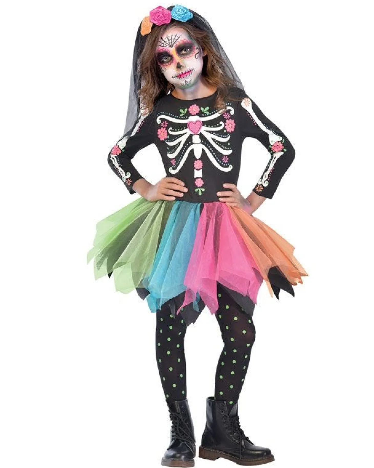 Day Of The Dead Sugar Skull - Childs Costume