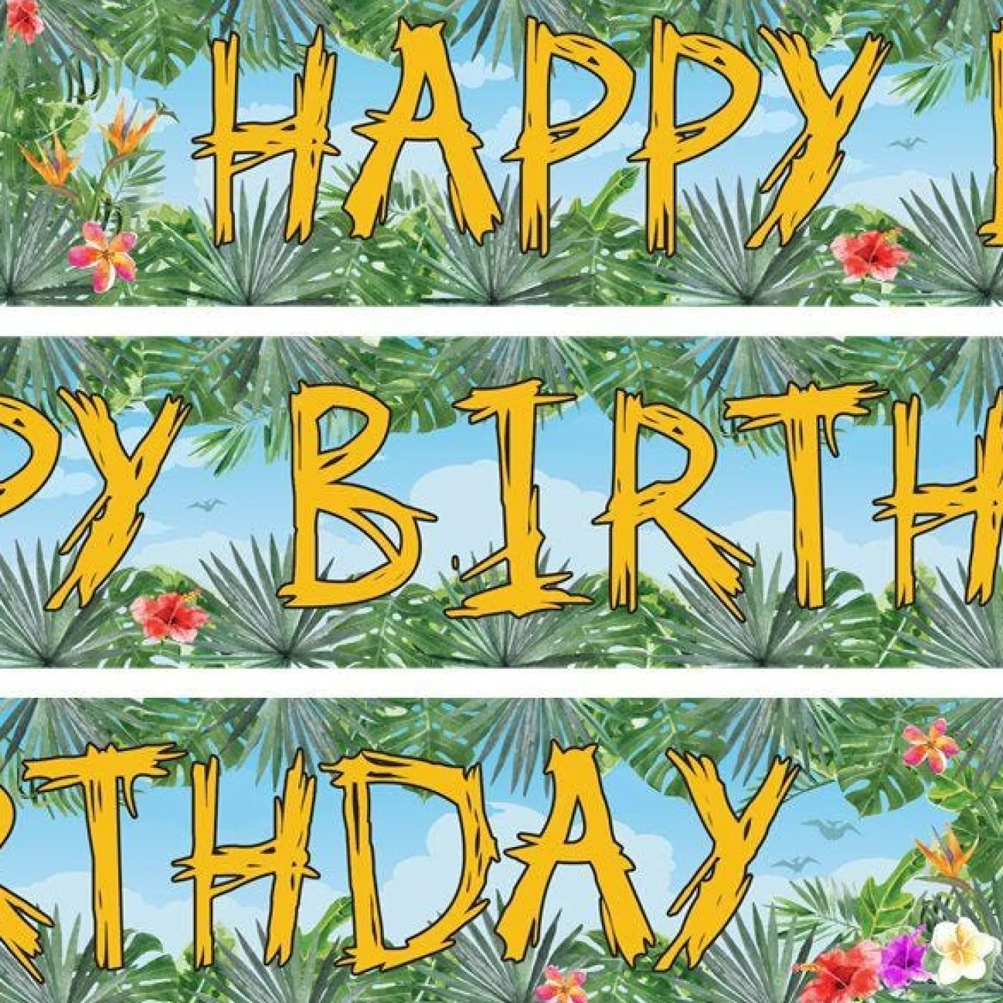 Dinosaur Adventure Paper Banners - 1M (3Pk)