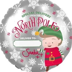 Elf Arrival Round Balloon - 18" Foil