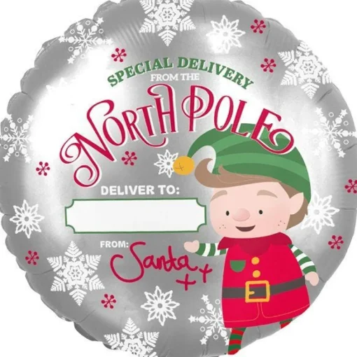 Elf Arrival Round Balloon - 18" Foil