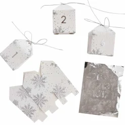 Fill Your Own Snowflake Print Advent Boxes (24Pk)