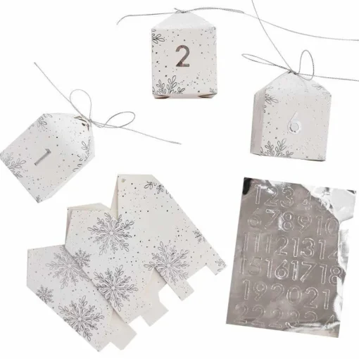 Fill Your Own Snowflake Print Advent Boxes (24Pk)