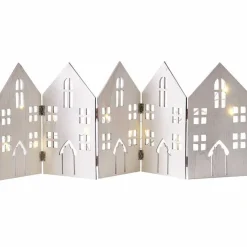Fold Out Houses Wooden Christmas Decoration With String Lights