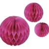Fuchsia Paper Honeycomb Hanging Decorations (3Pk)