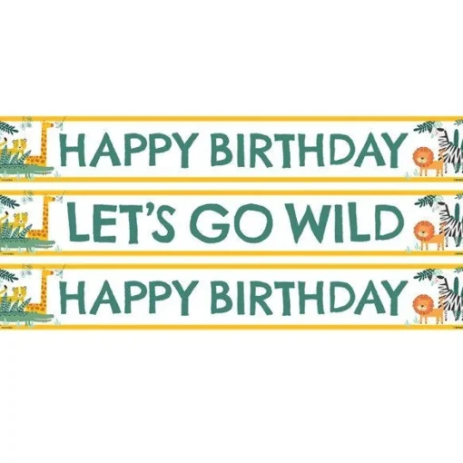 Get Wild Safari Paper Birthday Banners - 1M (3Pk)