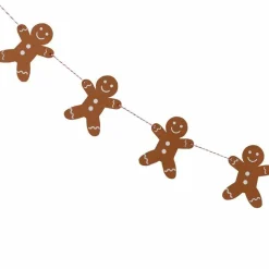 Gingerbread Man Wooden Christmas Bunting - 1.5M