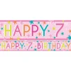 Girls 7Th Birthday Paper Banners - 1M (3Pk)