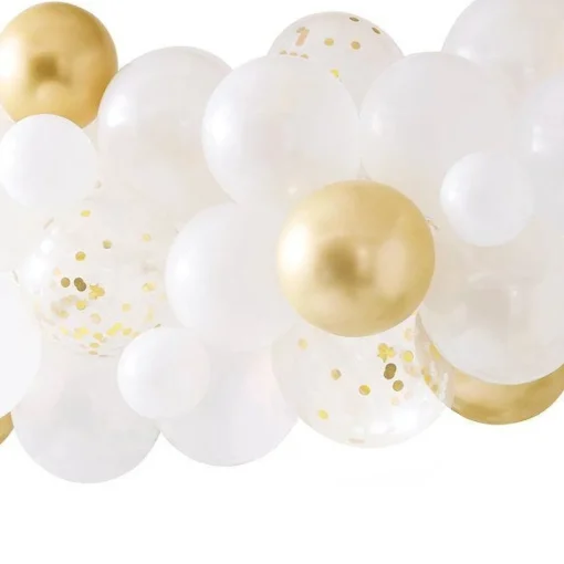 Gold And White Botanical Hen Party Balloon Arch - 55 Balloons